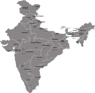 india map vector deography south ashia cartography illustration eps political outlin