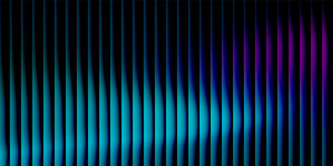 Fototapeta premium Abstract futuristic background with vertical glowing wave bars, soft neon glow