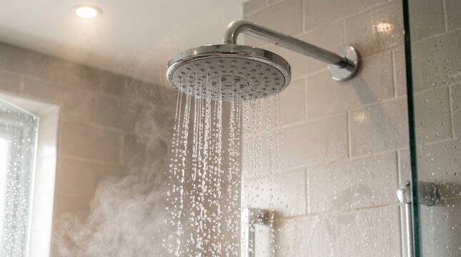 Water Running from a shower head 