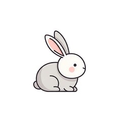 Obraz premium Cute cartoon rabbit illustration on a white background