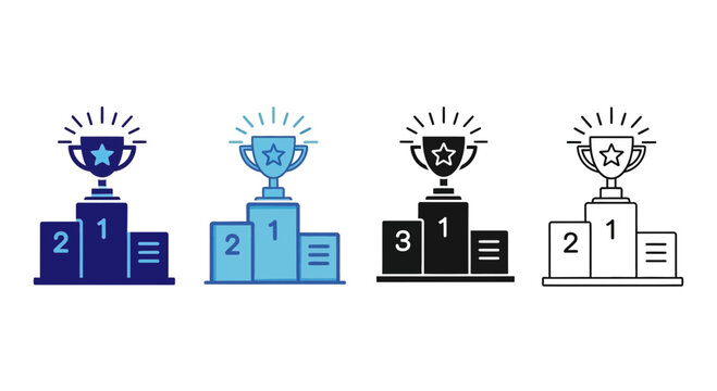 trophy awards, ranking icons, 1st, 2nd, 3rd place