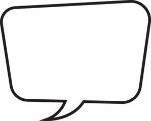 Fototapeta premium Comic speech bubble outline icon with rounded corners isolated on transparent background. Minimalist communication balloon symbol for chat and dialogue design. Vector illustration design.