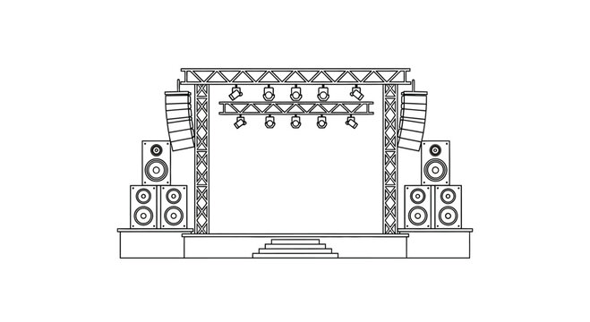 Sound system with speakers and lights.