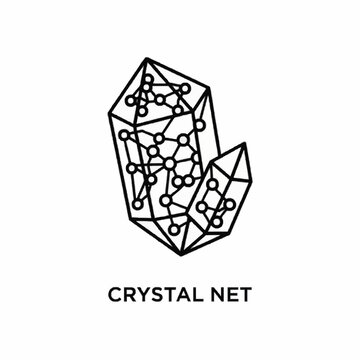 Abstract geometric depiction of a crystal lattice network structure