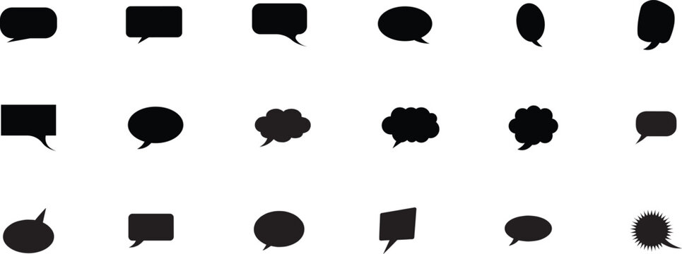 Collection of various speech bubbles and chat icons