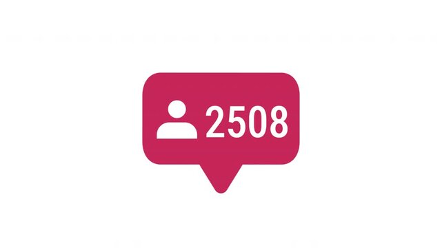 Social media follower notification bubble with user icon , counter vector notification HD download. 4K video