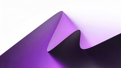 Fototapeta premium Abstract purple paper curve modern 3D render background minimalist design creative wave shape smooth gradient elegant texture clean white space digital art geometric form contempor