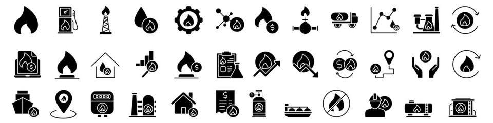 Natural gas icon vector set. Propane Illustration sign collection. Gas supply symbol. Gas logo.