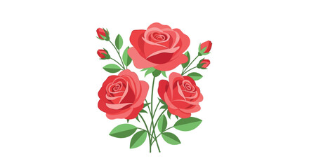 Naklejka premium Vibrant bouquet of roses on display showcasing flowers and leaves