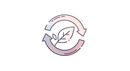 Fototapeta premium Leaf with circular arrows eco symbol.