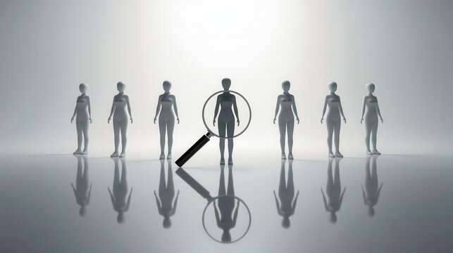 3D silhouette of cyclist breaking away from group in minimalist gradient background
