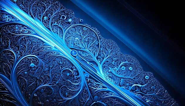 Futuristic industrial ecology with blue light