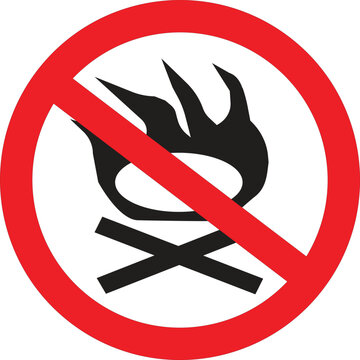 No Campfire Allowed Warning Sign Symbol.