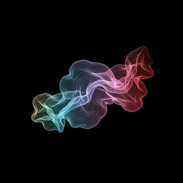 Spectral energy field flowing in darkness, an elusive, intangible formless shape suggesting conceptual absence, phantom, mysterious, structure