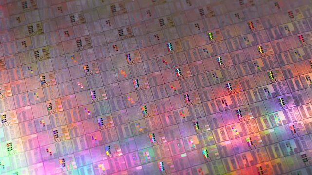 Silicon semiconductor wafer used in electronics, slice or substrate slice of crystalline silicon