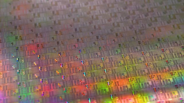 Silicon semiconductor wafer used in electronics, slice or substrate slice of crystalline silicon