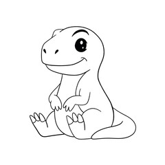 Fototapeta premium Cute Kawaii Dinosaur