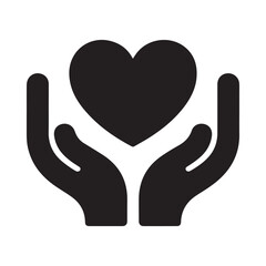 Obraz premium Vector graphic illustration of hands cradling a heart symbol