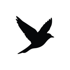 Obraz premium Flying bird silhouette vector flat illustration design.