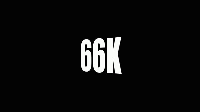 Large White 66 K Text on Black Background for Data Visualization.