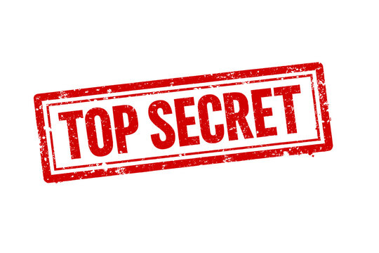 A red top secret stamp on transparent background