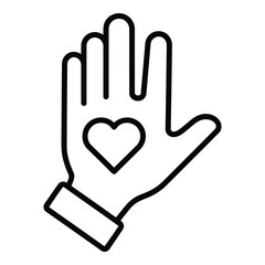Fototapeta premium Hand with heart symbol on palm.