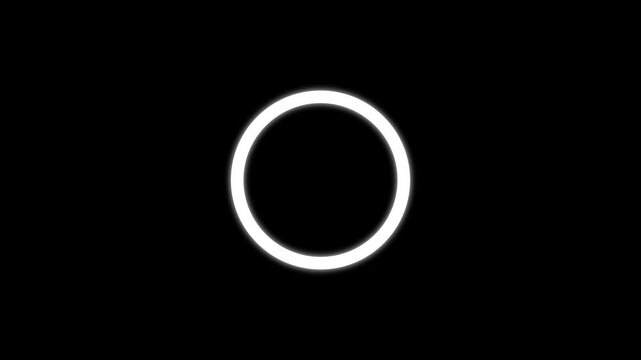 White play button icon on transparent background. Video player start sign with circle arrow symbol in flat vector style.looping play button icon on a black background. 4k video