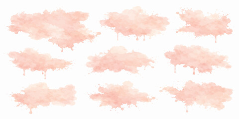 Obraz premium Abstract pink watercolor background with flowers featuring a vintage grunge texture of blue sky clouds and fluffy white sunlight