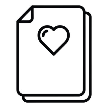 Heart shaped symbol on document.