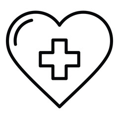 Fototapeta premium Heart with medical cross symbol.
