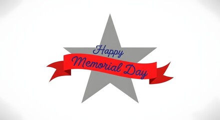Obraz premium A memorial day graphic with a star and red banner