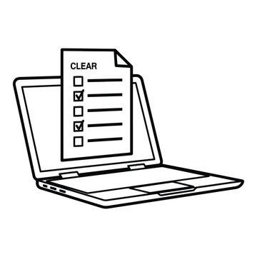 Laptop with Checklist on Screen.