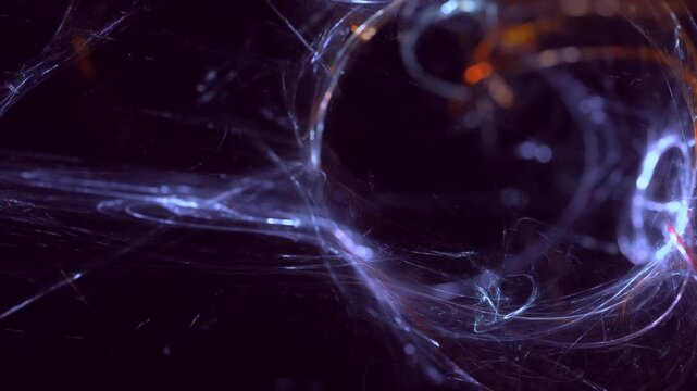 A luminous expansive glowing energy force field, mass in the universe &ndash; science, connections, flow, innovation, dynamism, microscopic, medicine, research, somatic cells, neural network, violet
