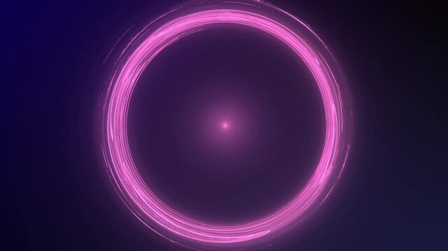 rotating violett glowing circle on a dark background, round, frame, center, dynamic visualization for creative projects and energetic designs, highlight, important, encircling