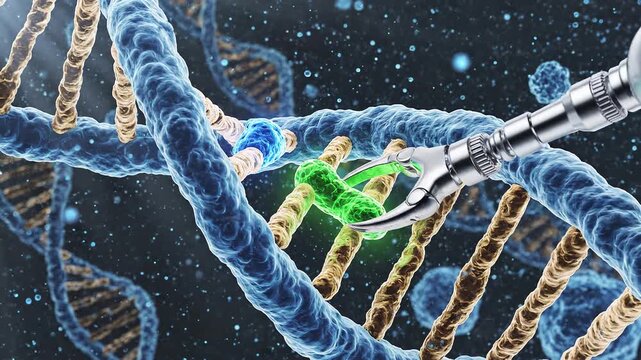 Nano Scale Biotech DNA Gene Editing Animation