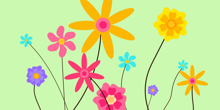 hello spring flower background banner or poster design template. observed every year in  March. Holiday concept. Use to any Template, card, poster, placard, template.