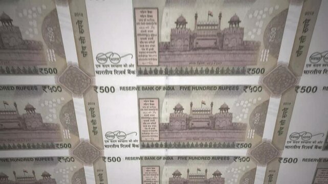 500 Rupees Notes Cinematic View. Money Background for Finance, Banking and Business Economy Visual. 500 Notes for Banking and Economy stock marke