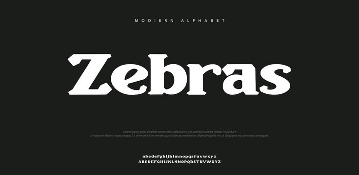 Modern Alphabet Zebras Black and White Typography Design