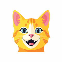 Obraz premium Smiling Orange Cartoon Cat Face Closeup 1.