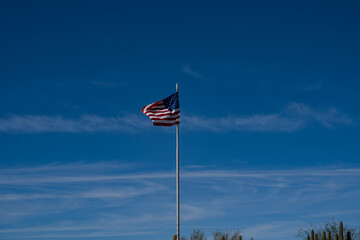 Fototapeta premium Flag over Organ Pipe Cactus National Monument