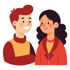 Fototapeta premium Friendly Conversation Illustration Charming Cartoon People Talking