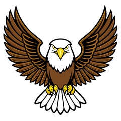 Fototapeta premium Eagle with spread wings and sharp talons, flying forward
