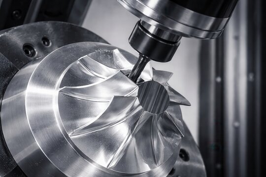 Cnc machining of turbine impeller with precision metal cutting
