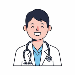 Fototapeta premium Smiling Doctor Wearing White Coat.