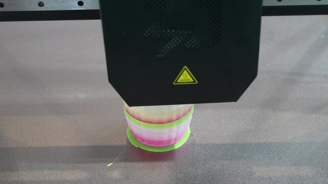 object printed 3d printer close-up. Progressive modern additive technology 4.0 industrial revolution