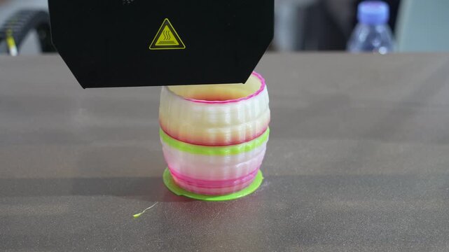 object printed 3d printer close-up. Progressive modern additive technology 4.0 industrial revolution