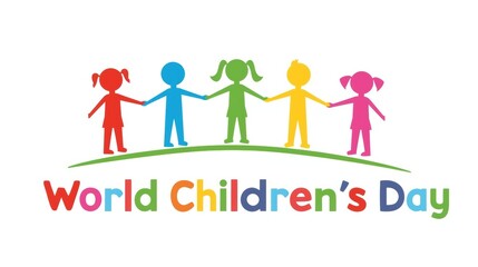 Fototapeta premium World Children's Day, colorful illustration, kids, international celebration, awareness campaign
