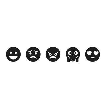 Collection of emoticon face expressions.