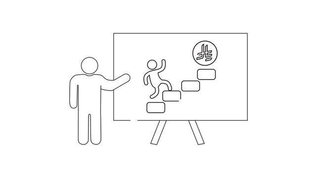 Presentation on Career Growth - Animated Illustration of Success.