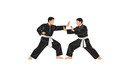 Fototapeta premium Martial Arts Sparring Vector